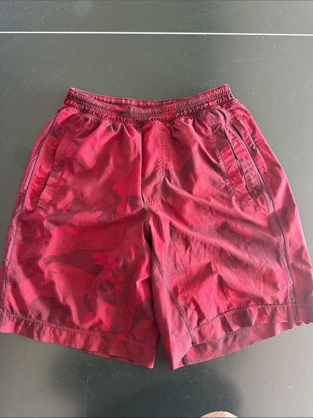 lululemon athletica Men's Burgundy Red Camouflage Athletic Shorts